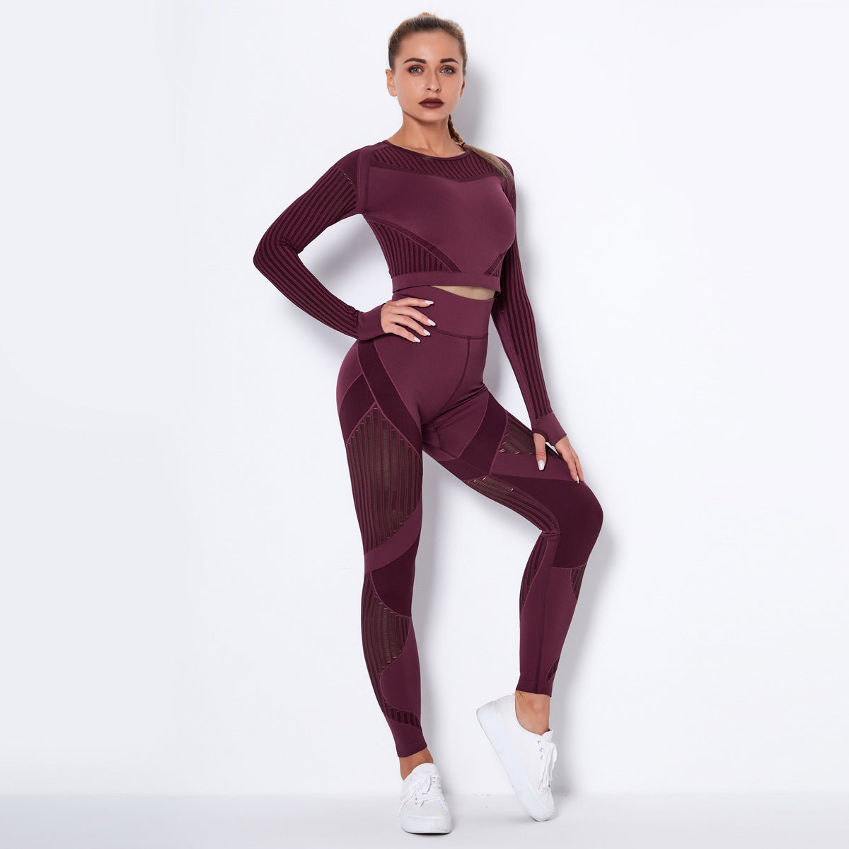 Damski Bezszwowy Strój Fitness z Wysokim Stanem