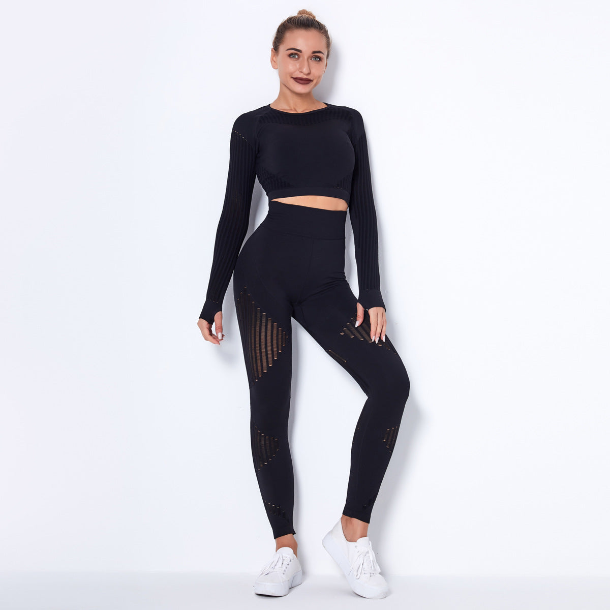 Damski Bezszwowy Strój Fitness z Wysokim Stanem