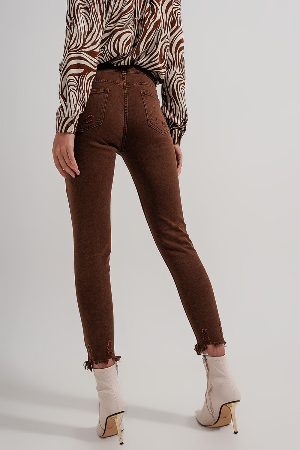Skinny Jeans w kolorze brązowym