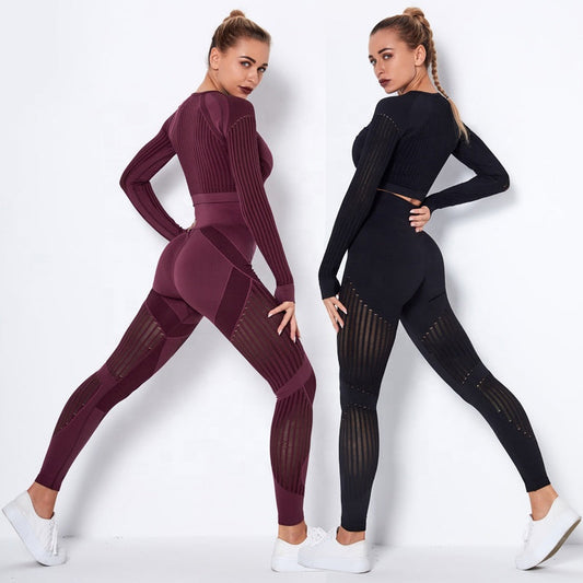 Damski Bezszwowy Strój Fitness z Wysokim Stanem